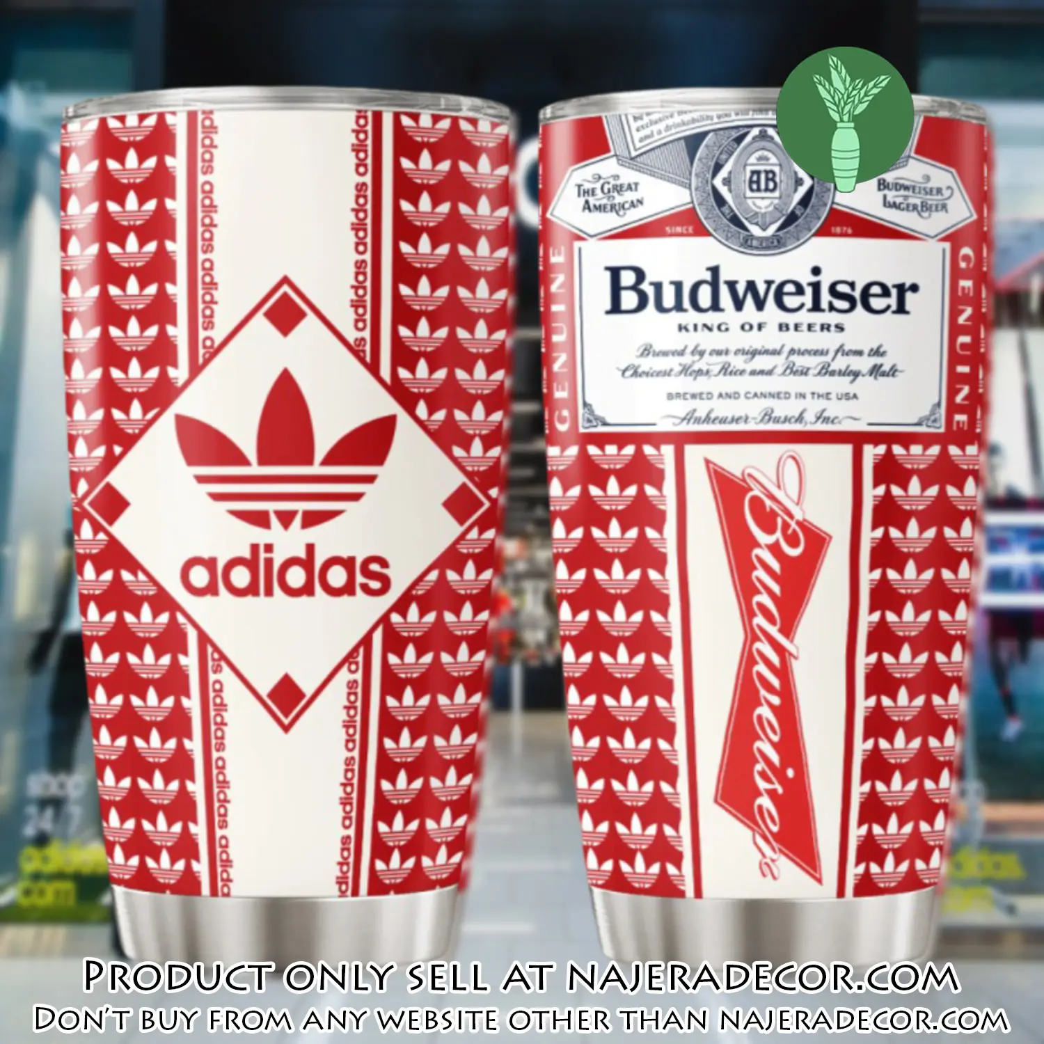 Adidas budweiser stainless steel tumbler 20oz30oz njr3134712